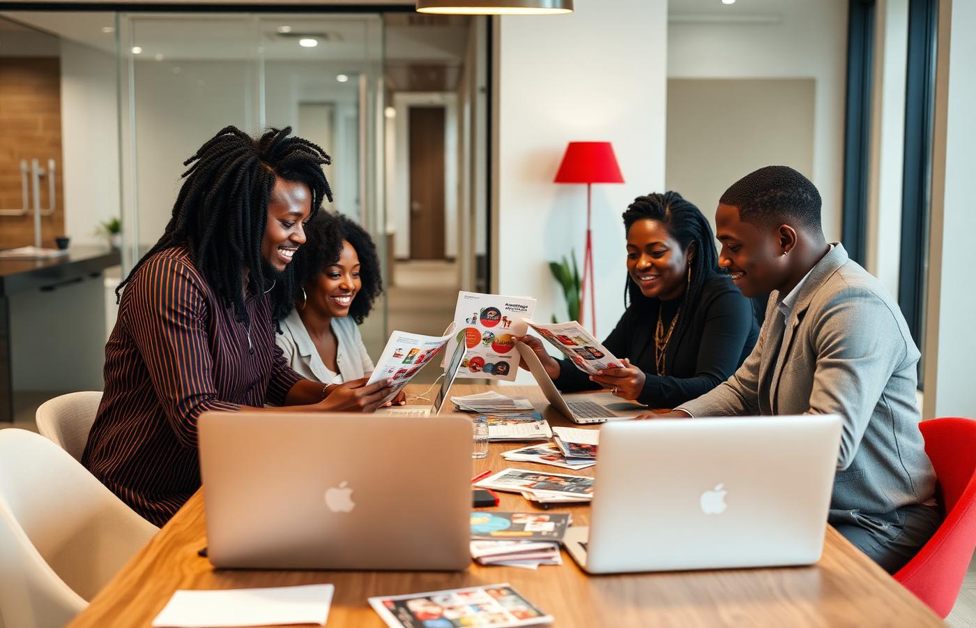 Equipa de marketing do Grupo GARI em sessão de planeamento